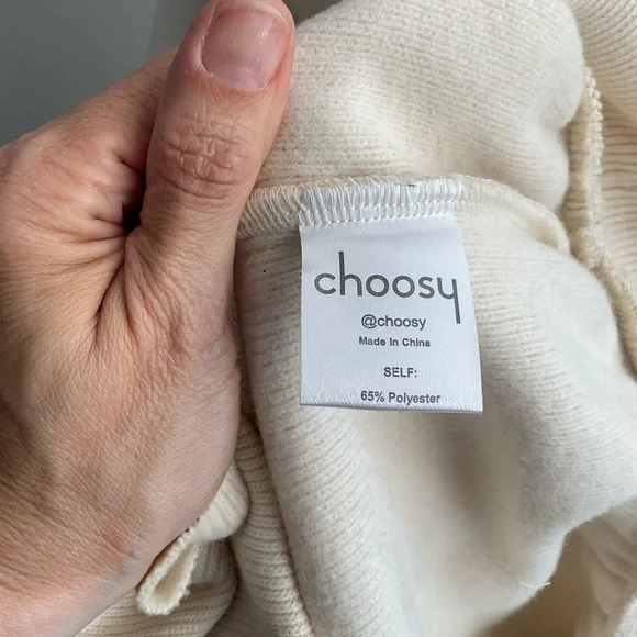 Choosy Cream Turtleneck Oversized Balloon Sleeve Boyfriend Sweater - Picture 9 of 10